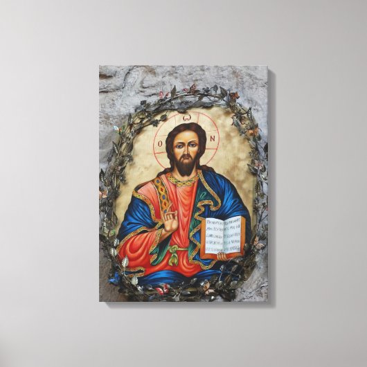 Christus Icon Cave tekening Canvas Print (Voorkant)