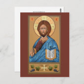 Christus Icon Prayer-kaart Briefkaart (Voorkant / Achterkant)