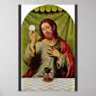 Christus in de eucharisist door Juanes Juan de (be Poster