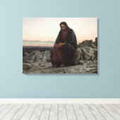 Christus in de wilde natuur (door Ivan Kramskoi) Canvas Afdruk (Insitu (Houten vloer))