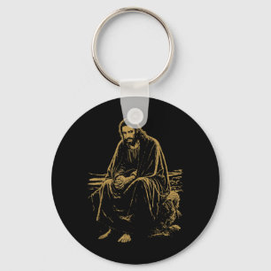 Christus in de woestijn Jezus Gebed Christelijke G Sleutelhanger