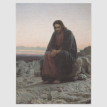Christus in de woestijn van Ivan Kramskoj