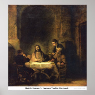 Christus in Emmaus door Harmensz Van Rijn Rembrand Poster