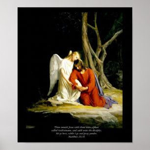Christus in Gethsemane Bloch Fine Art Canvas Afdru Poster