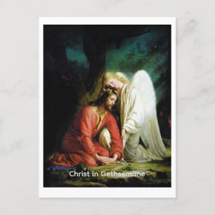 Christus in Gethsemane (gelabeld) Feestdagenkaart
