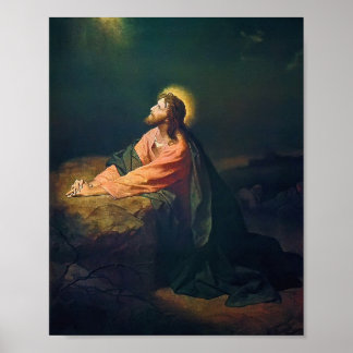 Christus in Gethsemane Heinrich Hofmann Schilderij Poster
