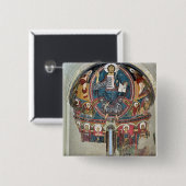 Christus in Glory 2 Vierkante Button 5,1 Cm (Voorkant /achterkant)