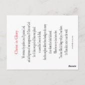 Christus in Glory Prayer Card Briefkaart (Achterkant)