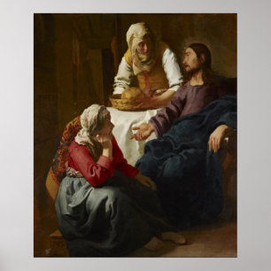Christus in het huis van Martha en Maria Poster