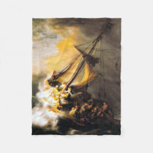 Christus in het Storm op het Zee van Galilee-Rembr Fleece Deken