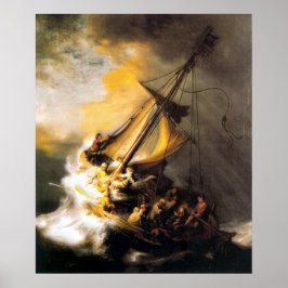 Christus in het Storm op het Zee van Galilee-Rembr Poster