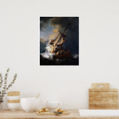 Christus in het Storm  Poster van de Kunst (Keuken)