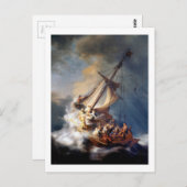 Christus in het Storm Zee van Galilea Briefkaart (Voorkant / Achterkant)