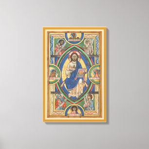Christus in majesteit gestrekt canvas afdruk