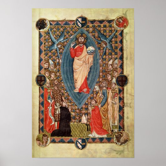 Christus in Majesteit met heiligen Poster (Voorkant)