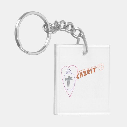 Christus is de Key Square Key Ring Sleutelhanger (Voorkant Links)