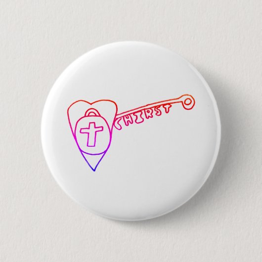 Christus is de sleutelhanger ronde button 5,7 cm (Voorkant)