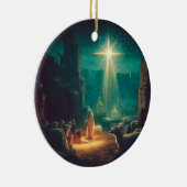 Christus is geboren! Bethlehem scène Keramisch Ornament (Rechts)