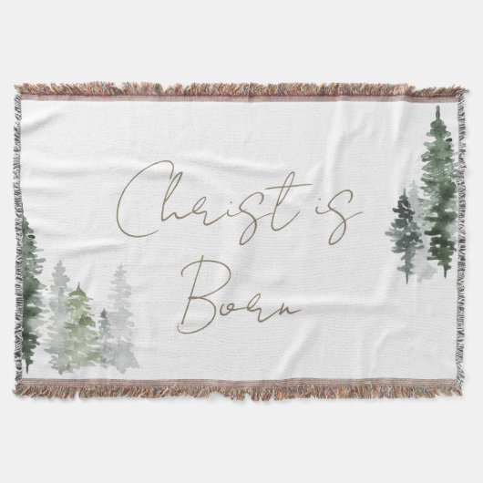 Christus is geboren in bossen bomen deken (Voorkant)