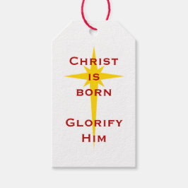 Christus is geboren! kerstcadeau-label cadeaulabel