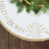 Christus is Geboren Kerstmis | Wit/Goud | Kerstboom Rok