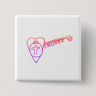Christus is het sleutelplein Badge Vierkante Button 5,1 Cm