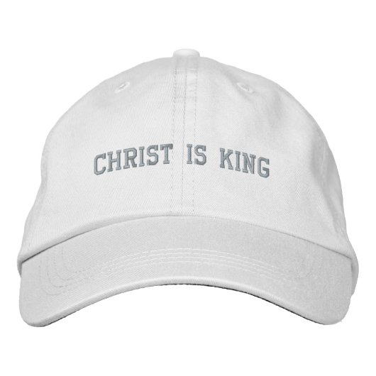 Christus is koning met kruis geborduurde pet (Voorkant)