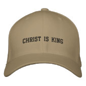 Christus is koning met kruis geborduurde pet (Voorkant)