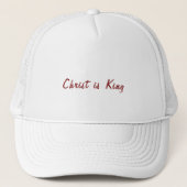 Christus is Koning | Rode tekst op wit Trucker Pet (Voorkant)