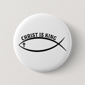Christus is koning ronde button 5,7 cm
