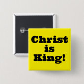 Christus is koning! vierkante button 5,1 cm (Voorkant /achterkant)