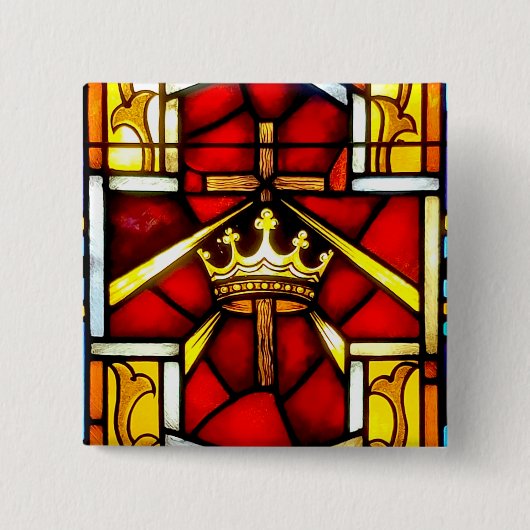Christus is koning vierkante button 5,1 cm (Voorkant)