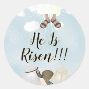 Christus Is Opgestaan Pasen Ronde Sticker