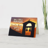 Christus is Risen Matthew 28:5-6 Paasbijbelverse Feestdagen Kaart (Voorkant)