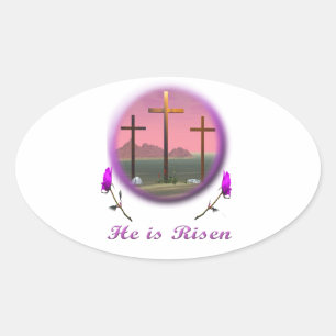 Christus is Risen Ovale Sticker