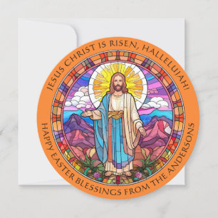 Christus is verrezen religieuze Pasen zegeningen Feestdagenkaart