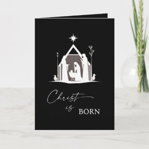 Christus is Witte Kerstmis Geboorte Zwarte Kerst I Feestdagen Kaart