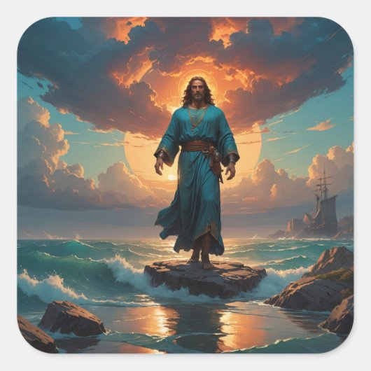 Christus komt vierkante sticker (Voorkant)