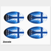 Christus Kruis Ovale Sticker (Vel)