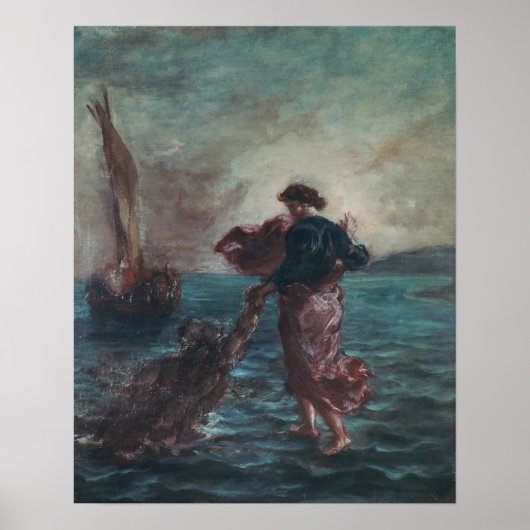 Christus loopt op water poster (Voorkant)