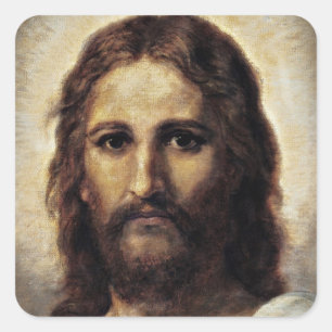Christus met compassionate Eyes Vierkante Sticker