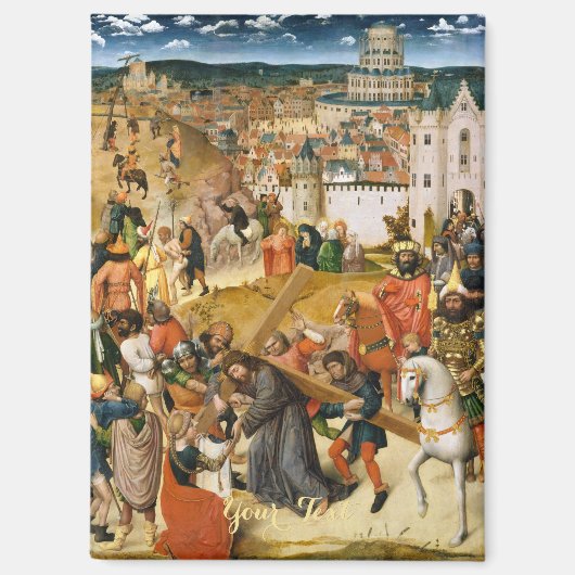 Christus met de kunstolie van het kruis magneet (Voorkant)