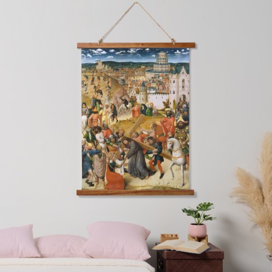 Christus met de verf van het kruis hangend wandkleed (Slaapkamer)