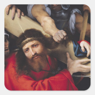 Christus met het kruis, 1526 vierkante sticker