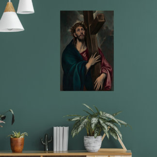 Christus met het Kruis (Donker) Poster