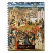 Christus met het kruis kunst gouden monogram notitieboek (Voorkant)