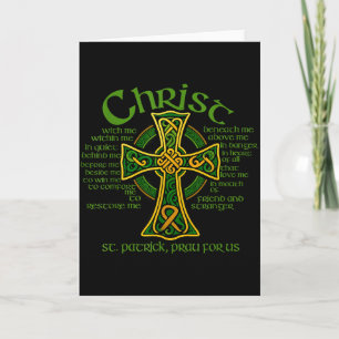 Christus Met Mij Keltisch Kruis St. Patrick Borstp Kaart