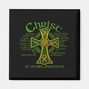 Christus Met Mij Keltisch Kruis St. Patrick Borstp Magneet
