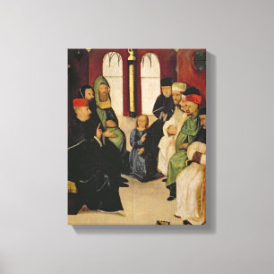 Christus Onder de dokters (olie op het paneel) Canvas Afdruk