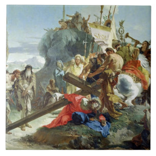 Christus op de weg naar Calvaria, 1749 (olie op he Tegeltje